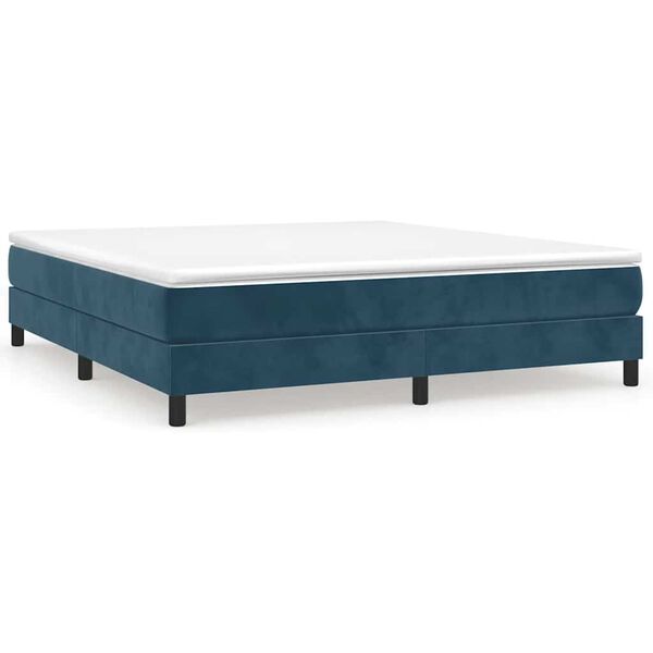 vidaXL Box spring postel s matrac&iacute; tmavě modr&aacute; 180x200 cm samet