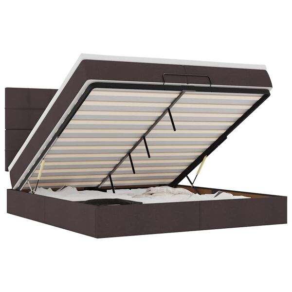 vidaXL Osmansk&yacute; r&aacute;m postele s matrac&iacute; tmavě hněd&aacute; 200x200cm textil