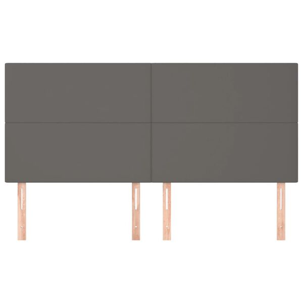 vidaXL Čelo postele &scaron;ed&eacute; 160x5x118/128 cm uměl&aacute; kůže