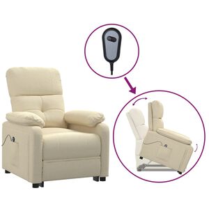 vidaXL Zvedac&iacute; křeslo kr&eacute;mov&eacute; textil