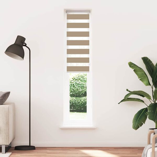 vidaXL Zebra roleta p&iacute;skově hněd&aacute; &scaron;&iacute;řka l&aacute;tky 35,9 cm polyester