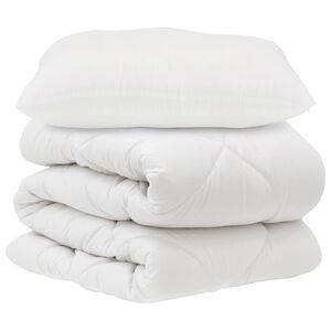 vidaXL Sada přikr&yacute;vek s pol&scaron;t&aacute;řem 2 pcs B&iacute;l&aacute; Mikrovl&aacute;kno