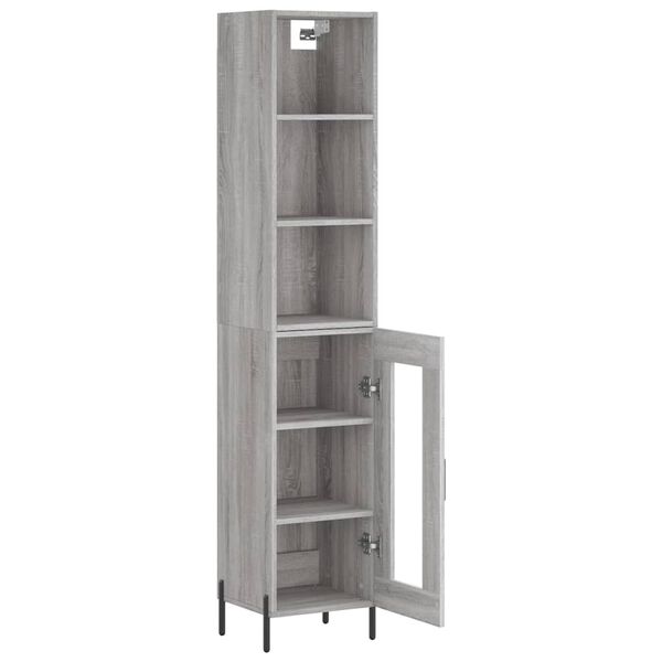 vidaXL Skř&iacute;ň highboard &scaron;ed&aacute; sonoma 34,5 x 34 x 180 cm kompozitn&iacute; dřevo