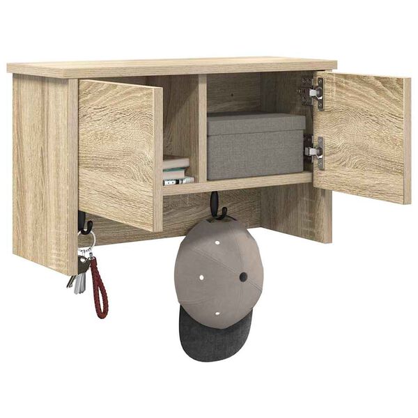 vidaXL Nástěnný věšák na kabáty s policí dub sonoma 50 x 20 x 30 cm