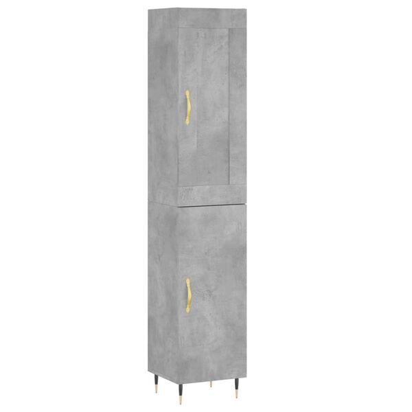 vidaXL Skř&iacute;ň highboard betonově &scaron;ed&aacute; 34,5x34x180 cm kompozitn&iacute; dřevo