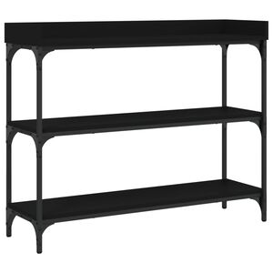 vidaXL Konzolov&yacute; stolek s policemi čern&yacute; 100 x 30 x 80 cm
