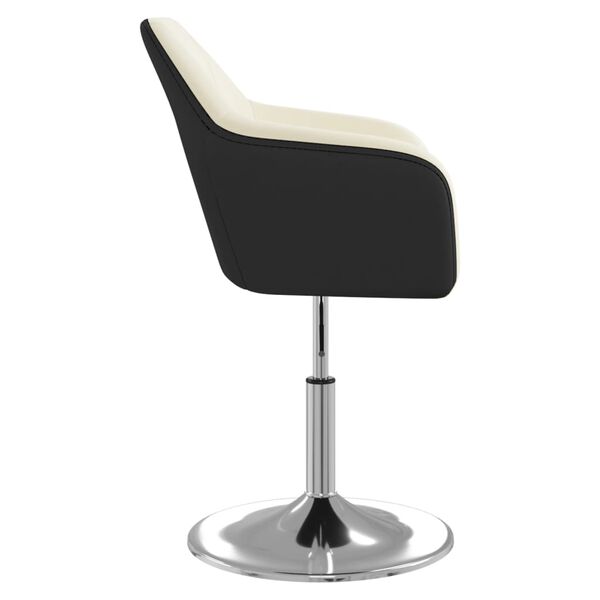 vidaXL J&iacute;deln&iacute; židle b&iacute;ločern&aacute; uměl&aacute; kůže