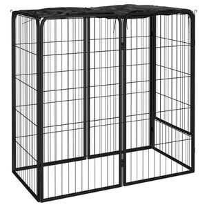 vidaXL Ohr&aacute;dka pro psy 6 panely čern&aacute; 50 x 100 cm pr&aacute;&scaron;kovan&aacute; ocel