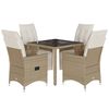 vidaXL 5d&iacute;ln&yacute; zahradn&iacute; bistro set s podu&scaron;kami b&eacute;žov&yacute; polyratan