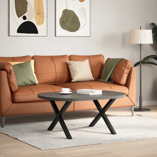 vidaXL Nohy konferenčn&iacute;ho stolku ve tvaru X, 2 ks, čern&eacute;, 70 x (42-43) cm, ocel