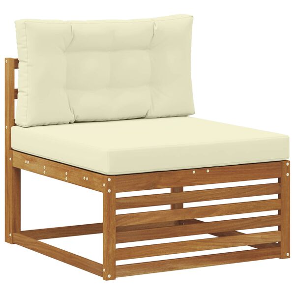 vidaXL Venkovn&iacute; pohovkov&aacute; souprava 5 Kus Přirozen&aacute; a Kr&eacute;mov&aacute;