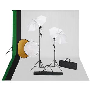 vidaXL Foto studio set s lampami, pozad&iacute;m a odraznou deskou