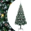 vidaXL Uměl&yacute; v&aacute;nočn&iacute; stromeček Zelen&aacute; 210 cm PVC, ocel a plast
