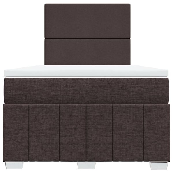 vidaXL Box spring postel s matrac&iacute; tmavě hněd&aacute; 120x190 cm textil