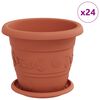 vidaXL Květin&aacute;če 24 pcs Cihlově červen&aacute; &Oslash; 26 x 21.5 cm Plast