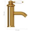 vidaXL Koupelnová umyvadlová vodovodní baterie zlatá 130 x 180 mm