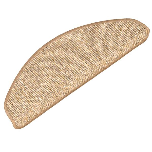 vidaXL Schodov&eacute; rohože 15 ks 65 x 21 x 4 cm světle hněd&eacute;, půlkulat&eacute;, velk&eacute;