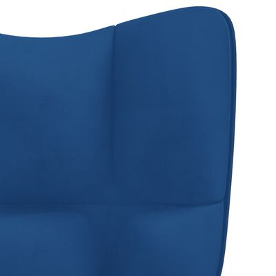 vidaXL Relaxační křeslo se stoličkou modré samet
