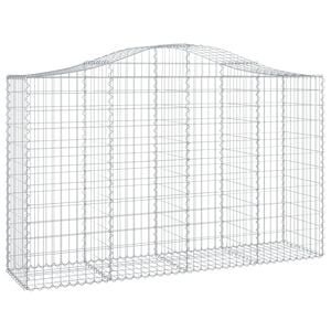 vidaXL Klenut&yacute; gabionov&yacute; ko&scaron; 200 x 50 x 120/140 cm pozinkovan&eacute; železo
