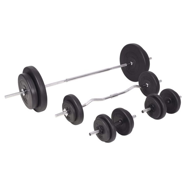 vidaXL Sada činek barbell a dumbbell 90 kg