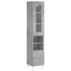 vidaXL Skř&iacute;ň highboard betonově &scaron;ed&aacute; 34,5x34x180 cm kompozitn&iacute; dřevo