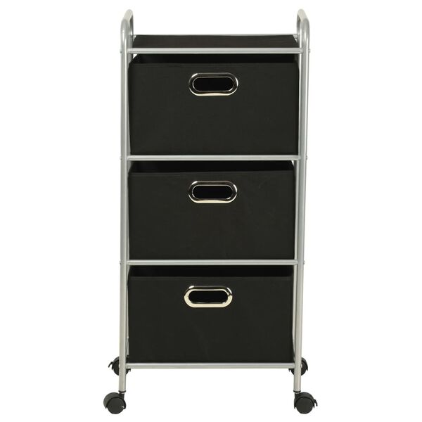 vidaXL Regál se 3 úložnými boxy ocel a netkaná textilie