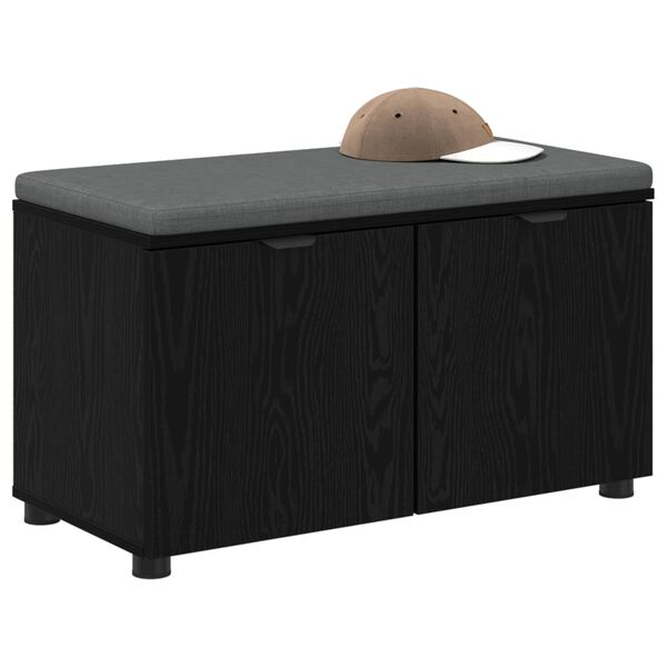 vidaXL Chodbičkov&aacute; lavice s pol&scaron;t&aacute;řem Čern&yacute; dub 80 x 46 x 46 cm