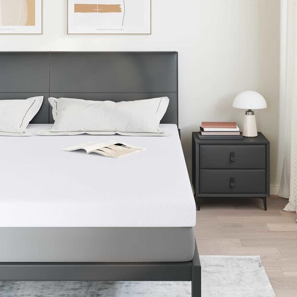 vidaXL Topper na matraci B&iacute;l&aacute; 180 x 200 cm Jacquardov&aacute; tkanina