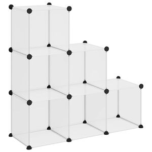 vidaXL &Uacute;ložn&yacute; organiz&eacute;r s 6 kostkami průhledn&yacute; PP