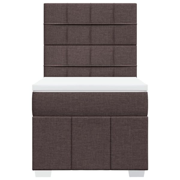vidaXL Box spring postel s matrac&iacute; tmavě hněd&aacute; 90x190 cm textil