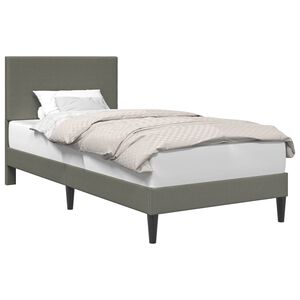 vidaXL R&aacute;m postele s čelo Světle &scaron;ed&aacute; 100 x 200 cm Žebrovan&aacute; l&aacute;tka