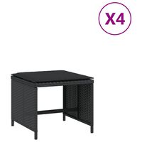vidaXL Zahradní stoličky s poduškami 4 ks černé 41x41x36 cm polyratan