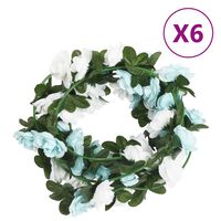 vidaXL Umělé květinové girlandy 6 ks modré a bílé 240 cm