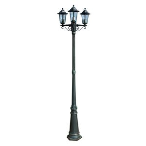 vidaXL Zahradn&iacute; lampa vysok&aacute; 3 ramena 215 cm tmavě zelen&aacute;/čern&aacute; hlin&iacute;k