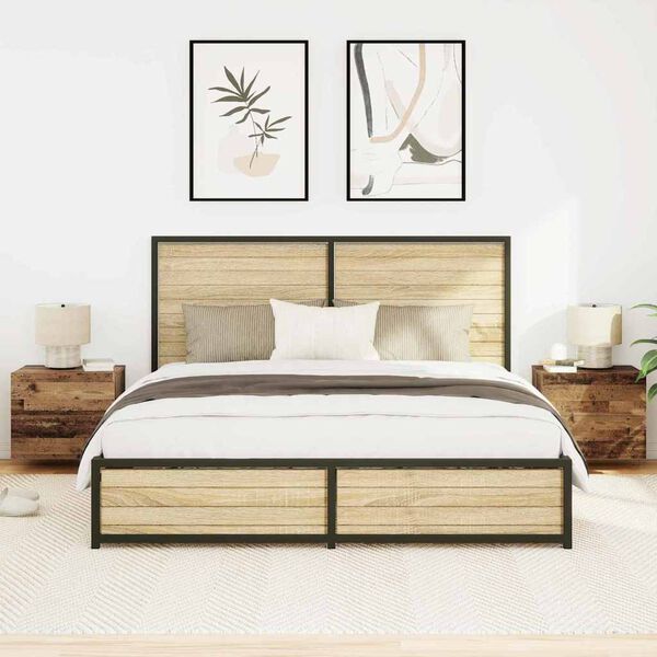 vidaXL Nočn&iacute; skř&iacute;ňka se z&aacute;suvkou 2 pcs Star&eacute; dřevo 50 x 39 x 41 cm