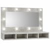 vidaXL Zrcadlov&aacute; skř&iacute;ňka s LED betonově &scaron;ed&aacute; 90 x 31,5 x 62 cm