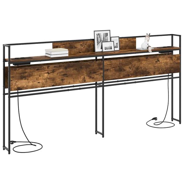 vidaXL &Uacute;ložn&eacute; čelo postele s čelo Kouřov&yacute; dub 200 cm Kompozitn&iacute; dřevo