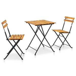 vidaXL 3d&iacute;ln&yacute; skl&aacute;dac&iacute; bistro set masivn&iacute; ak&aacute;ciov&eacute; dřevo