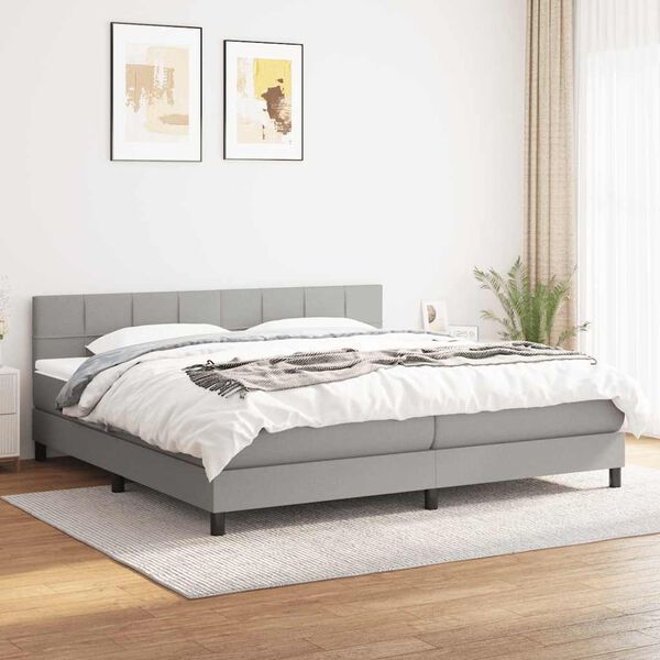 vidaXL Box spring postel s matrac&iacute; světle &scaron;ed&aacute; 160 x 200 cm textil