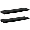 vidaXL Plovouc&iacute; n&aacute;stěnn&eacute; police 2 ks leskl&eacute; čern&eacute; 80x23,5x3,8 cm MDF