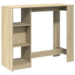vidaXL Barov&yacute; stůl s polic&iacute; dub sonoma 124 x 46 x 103,5 cm kompozit