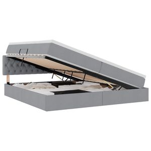 vidaXL Postel s &uacute;ložn&yacute;m prostorem a matrac&iacute; Světle &scaron;ed&aacute; 200 x 200 cm