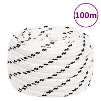 vidaXL Pracovní lano bílé 16 mm 100 m polyester