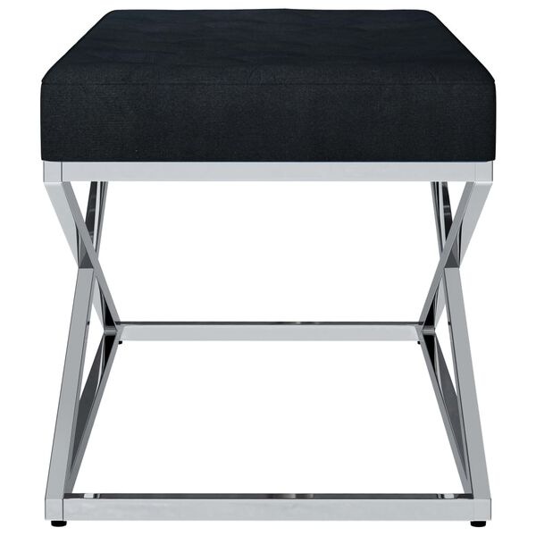 vidaXL Lavice 97 cm čern&aacute; sametov&aacute; tkanina a nerezov&aacute; ocel