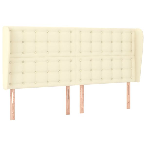 vidaXL Čelo postele typu u&scaron;&aacute;k kr&eacute;mov&eacute; 163 x 23 x 118/128 cm uměl&aacute; kůže