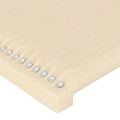 vidaXL Čelo postele s LED krémové 80 x 5 x 78/88 cm textil
