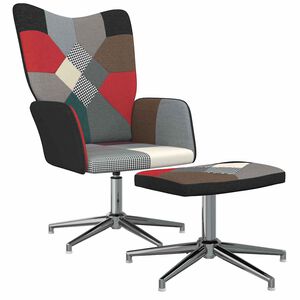 vidaXL Relaxačn&iacute; křeslo se stoličkou patchwork textil