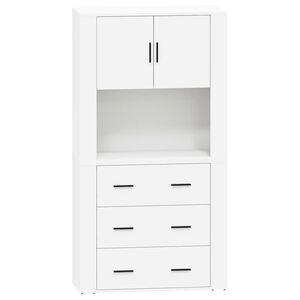 vidaXL Skř&iacute;ň highboard b&iacute;l&aacute; kompozitn&iacute; dřevo