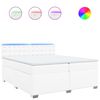 vidaXL Box spring postel s matrac&iacute; b&iacute;l&aacute; 200x200 cm uměl&aacute; kůže