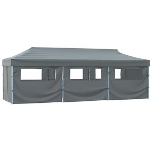vidaXL Skl&aacute;dac&iacute; nůžkov&yacute; stan s 8 bočn&iacute;mi stěnami 870x291x315 cm antracitov&yacute;